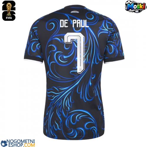 Moški Nogometni dresi Argentina Rodrigo De Paul #7 Gostujoči SP 2026 Kratek Rokav